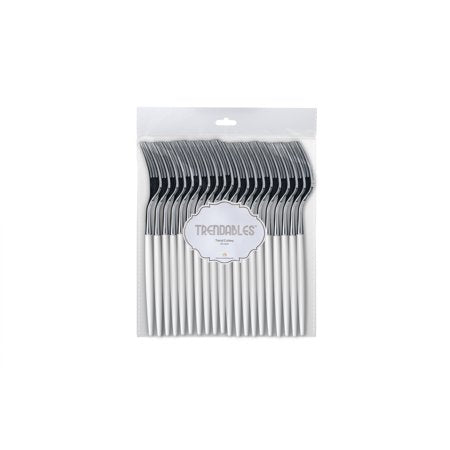 Trendables Forks White/Gold | 120 Count