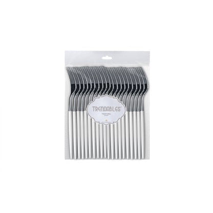 Trendables Forks White/Gold | 120 Count