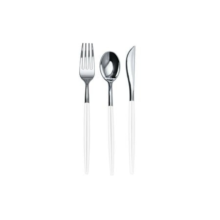 Trendables Forks White/Gold | 120 Count