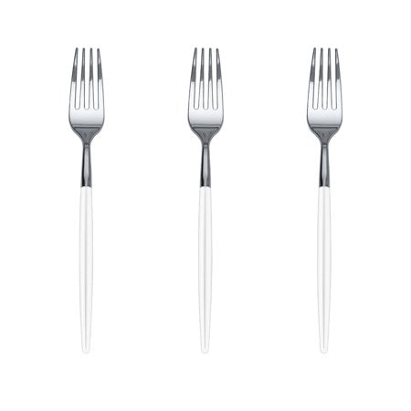 Trendables Forks White/Gold | 120 Count