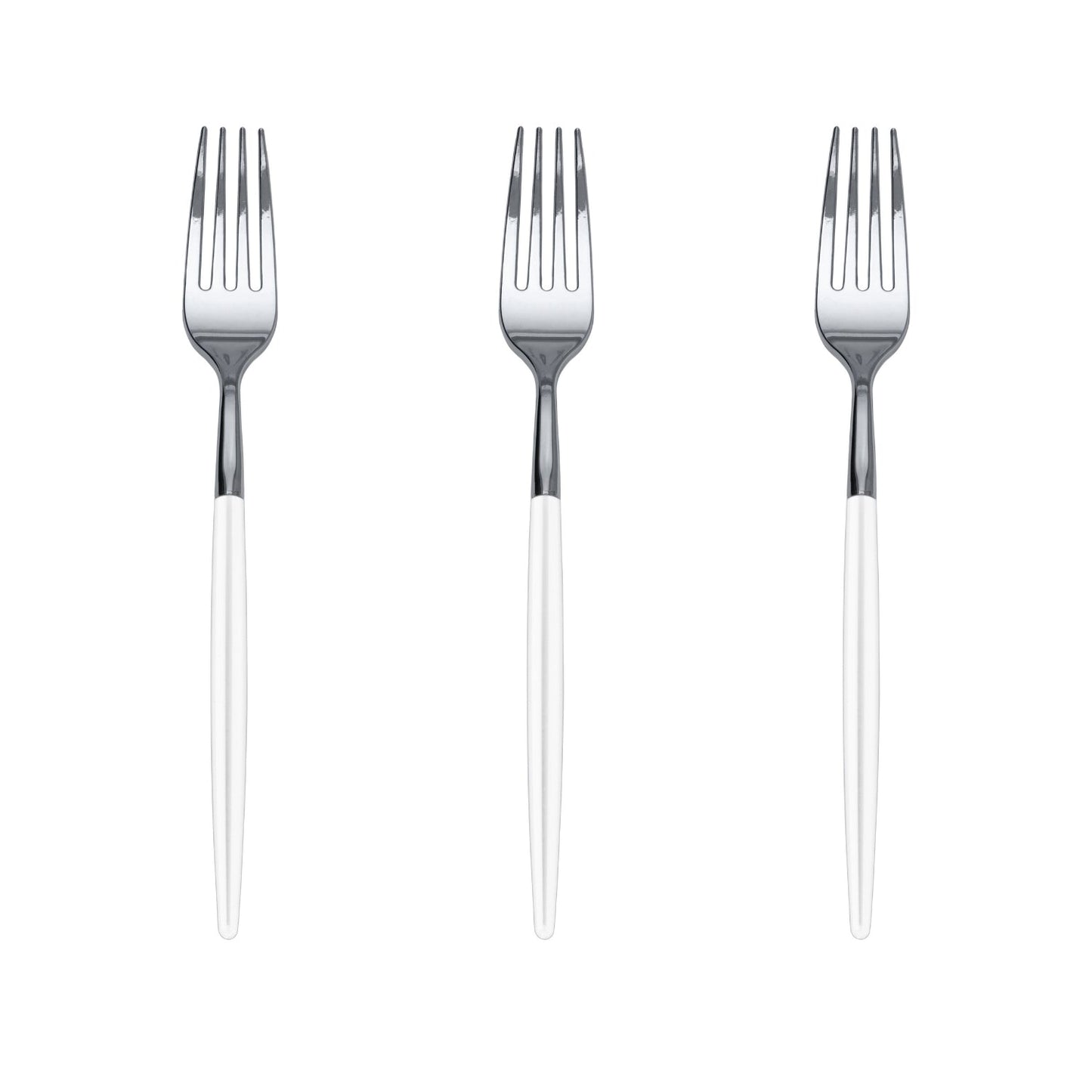 Trendables Forks White/Silver | 20 Count