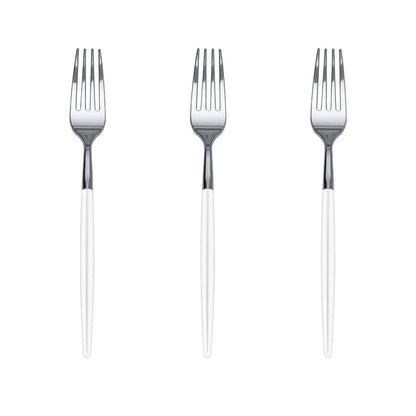Trendables Forks White/Silver | 20 Count