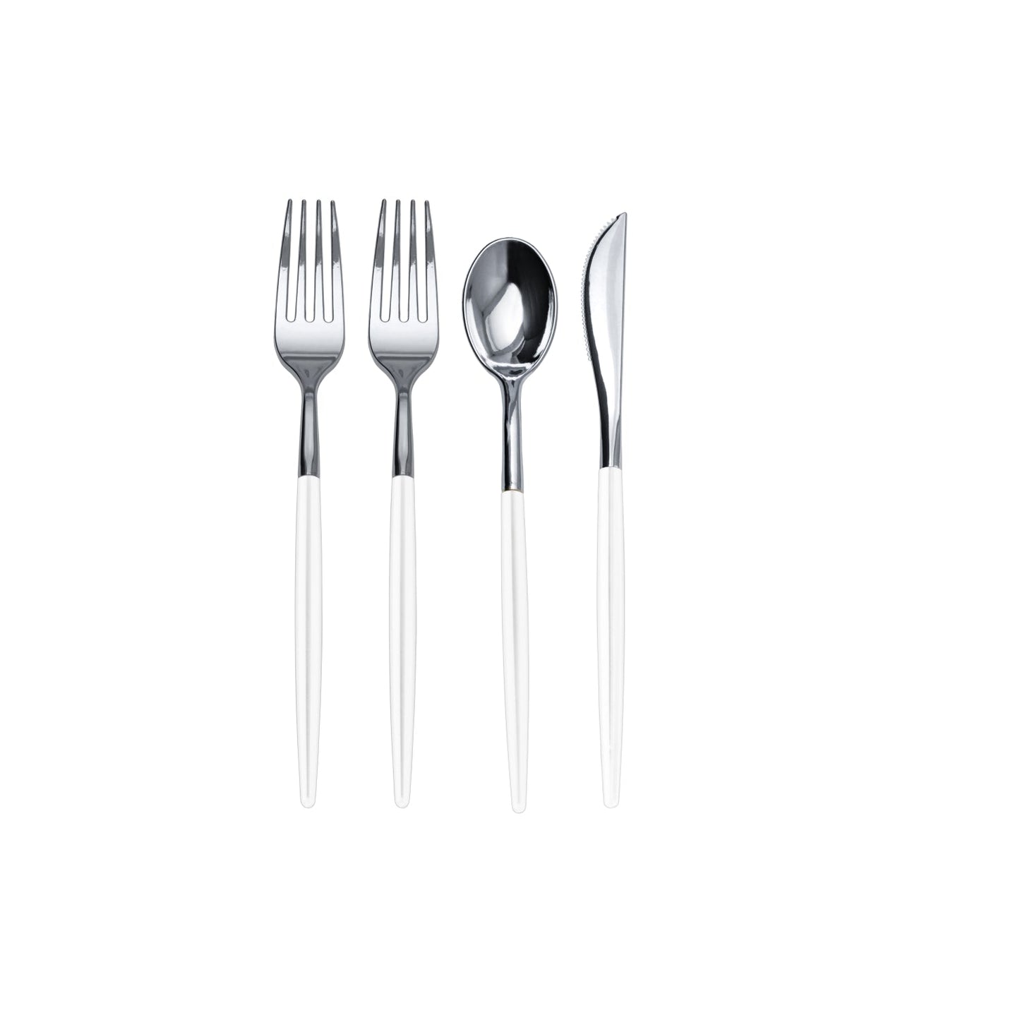 Trendables Spoons White/Silver | 20 Count