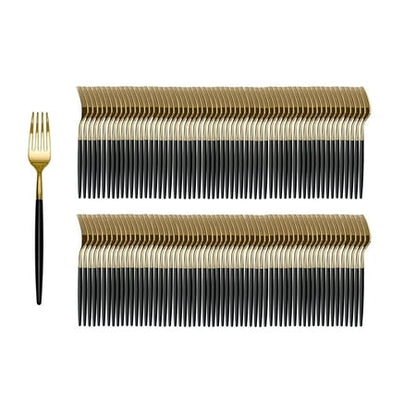 Trendables Forks Black/Gold | 120 Count