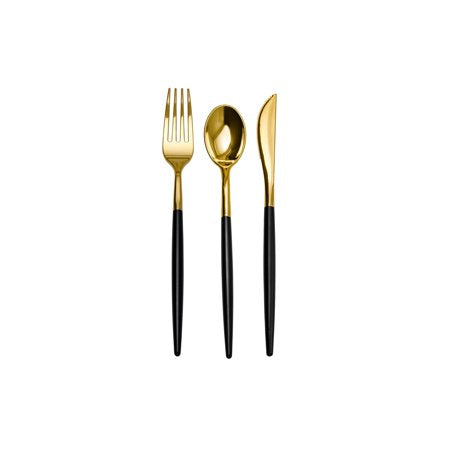 Trendables Forks Black/Gold | 120 Count