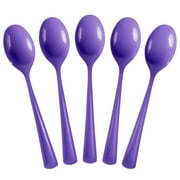 Heavy Duty Purple Plastic Spoons | 50 Count