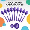 Heavy Duty Purple Plastic Spoons | 50 Count