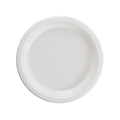 7 In. White Plastic Plates | 8 Count