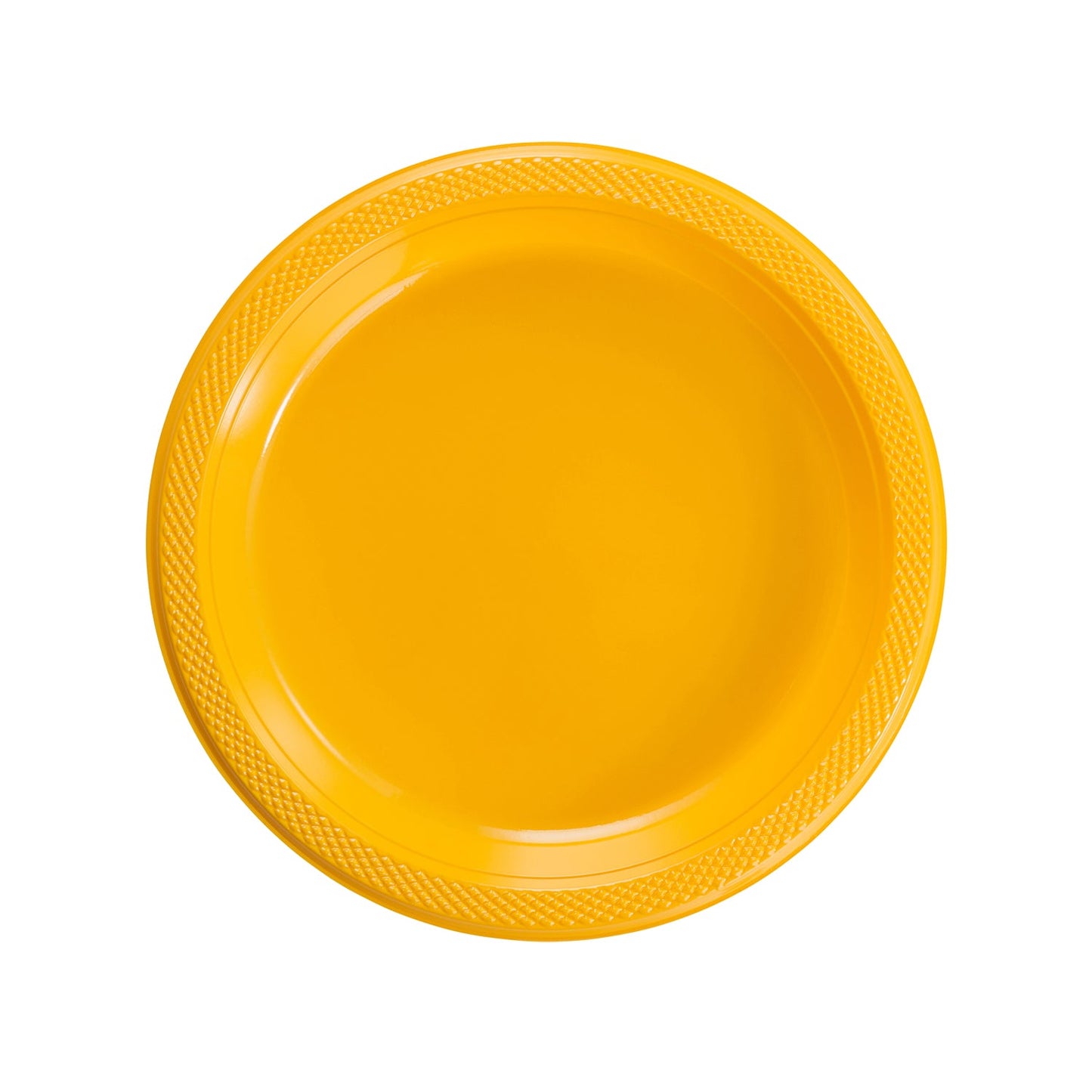 7 In. Yellow Plastic Plates | 8 Count