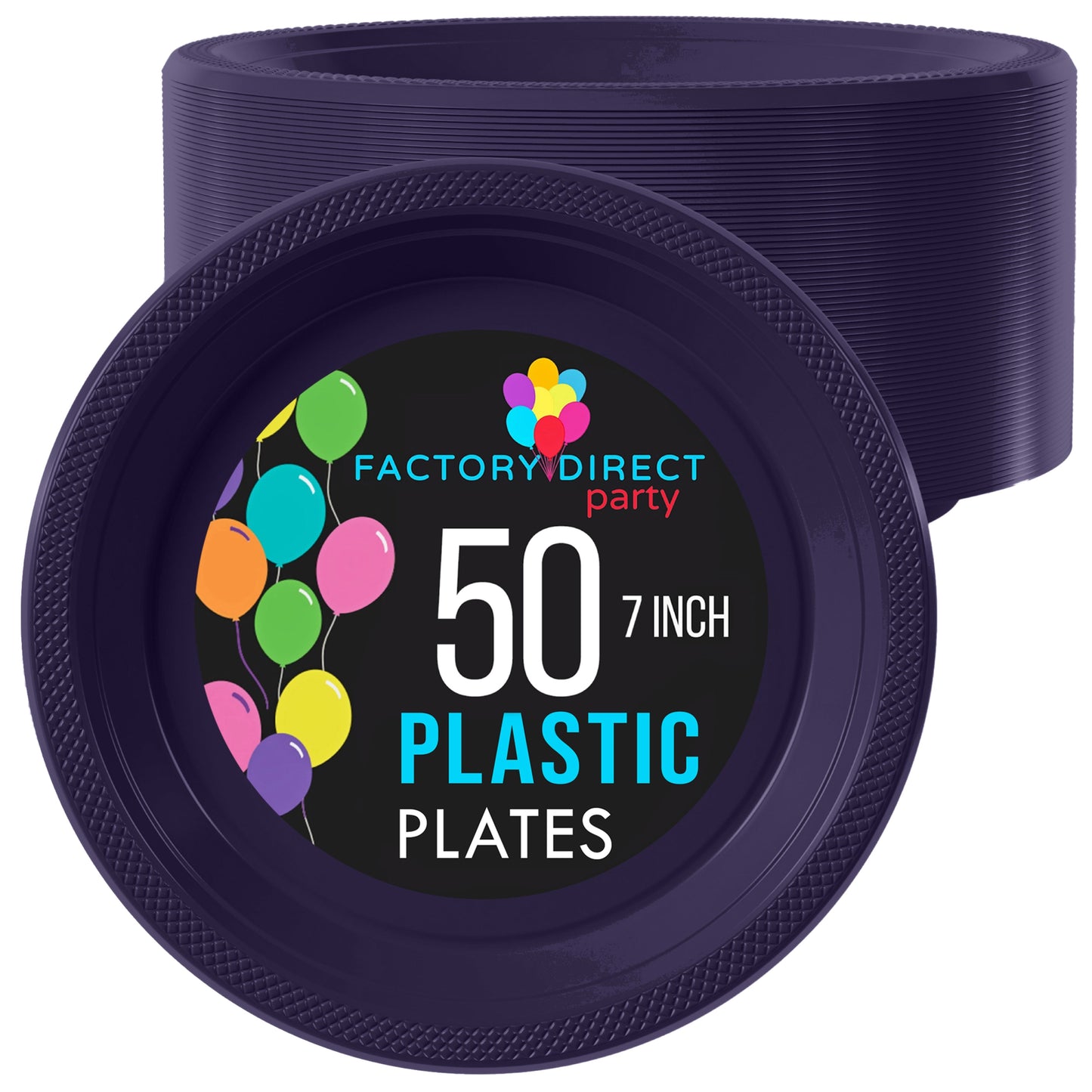 7 In. Navy Plastic Plates | 50 Count