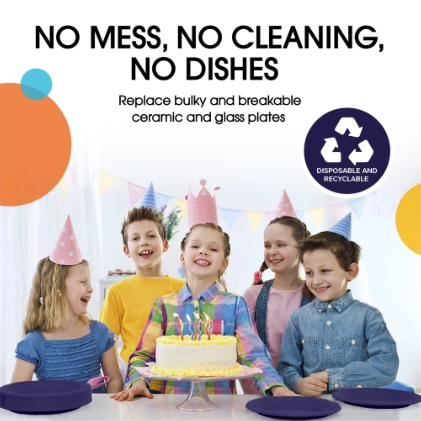 7 In. Navy Plastic Plates | 50 Count