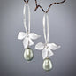 "Wild Orchid" - Pearl Bridal Earrings