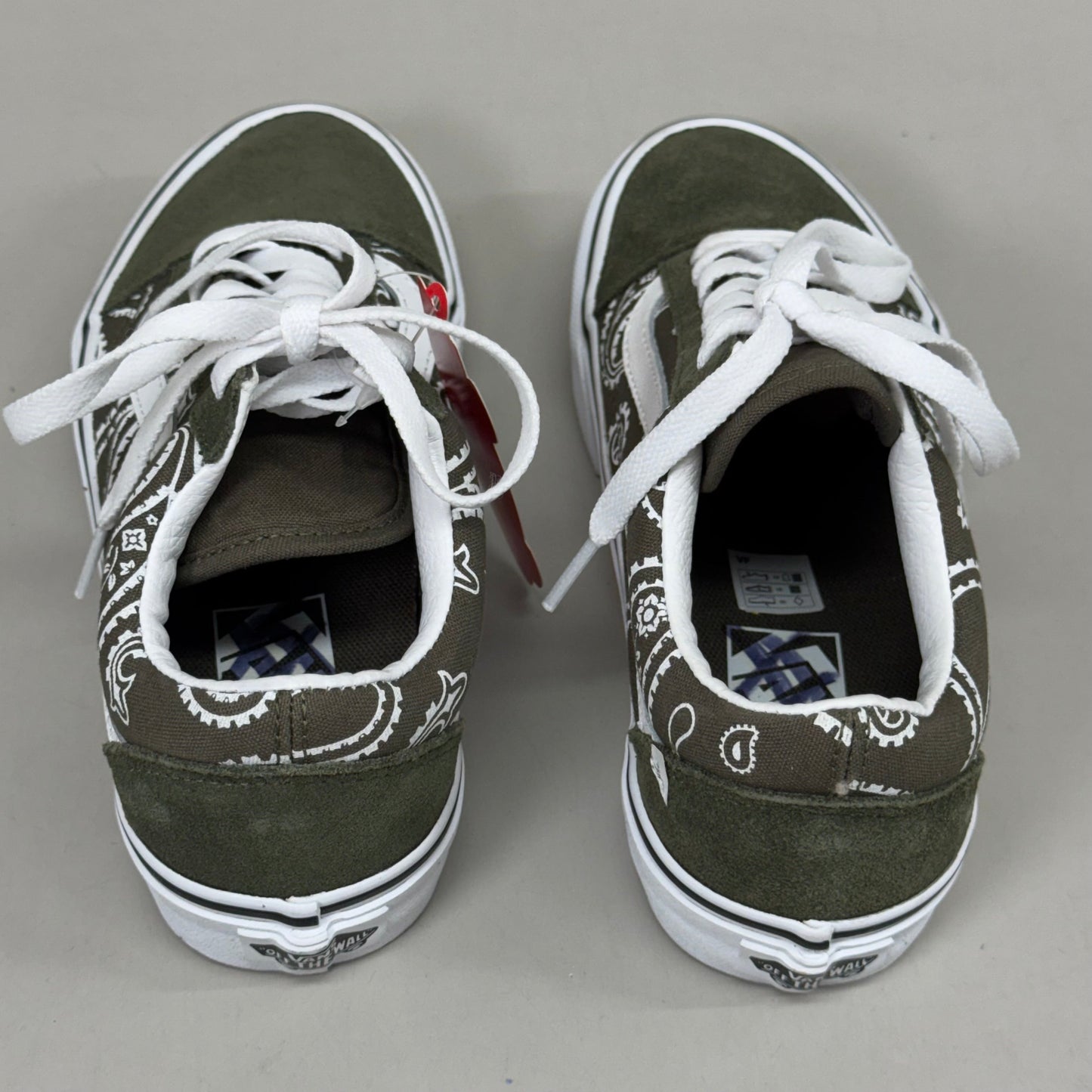 VANS Peace Paisley Old Skool Sneaker Women's Sz 5.5 Men's 4.0 Olive Green KRFB0F