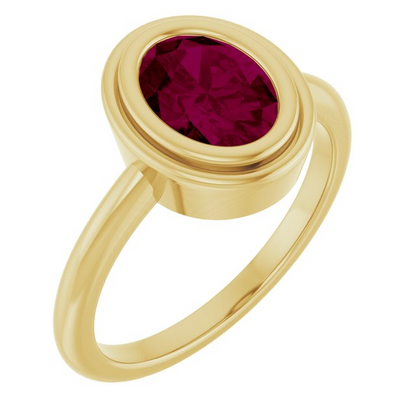 14K Yellow 8x6 mm Oval Ring