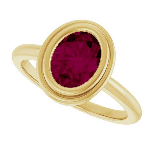 14K Yellow 8x6 mm Oval Ring