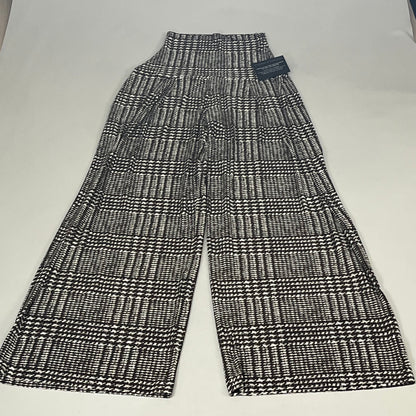 NORMA KAMALI High Waist Pleat Pant Women's Sz L/36 Chocolate Glenn Plaid Tweed