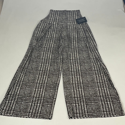 NORMA KAMALI High Waist Pleat Pant Women's Sz L/36 Chocolate Glenn Plaid Tweed