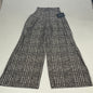 NORMA KAMALI High Waist Pleat Pant Women's Sz L/36 Chocolate Glenn Plaid Tweed