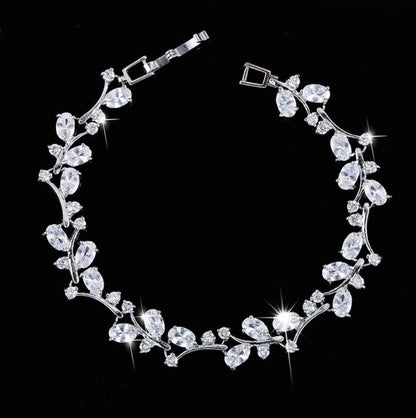 "Krista" - Cubic Zirconia Vine Bridal Bracelet - More colors available