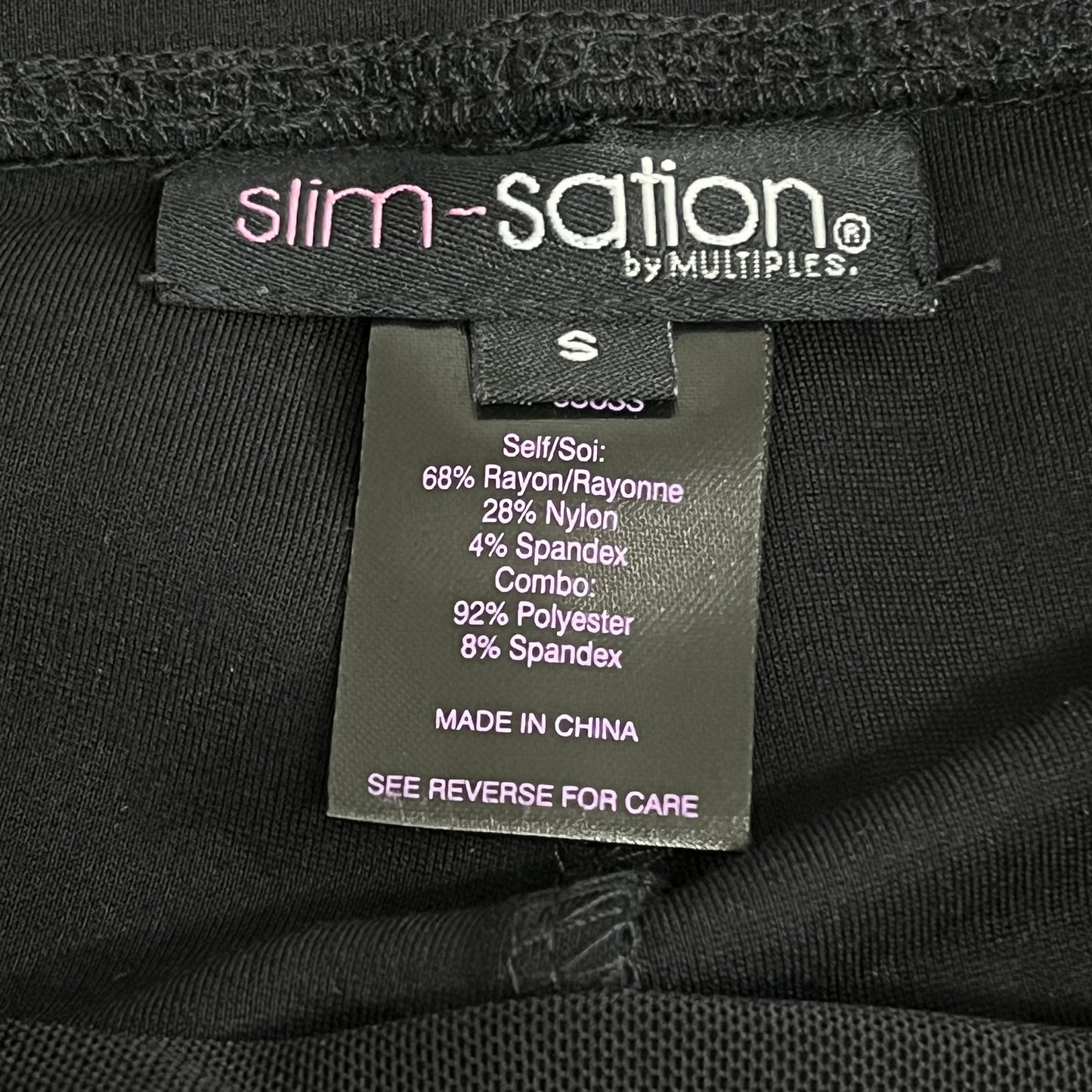MULTIPLES Legging Petite Women's Sz S Black M9031P
