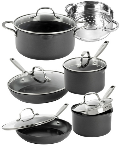 Gotham Steel Pro Hard Anodized 11 Piece Cookware Set