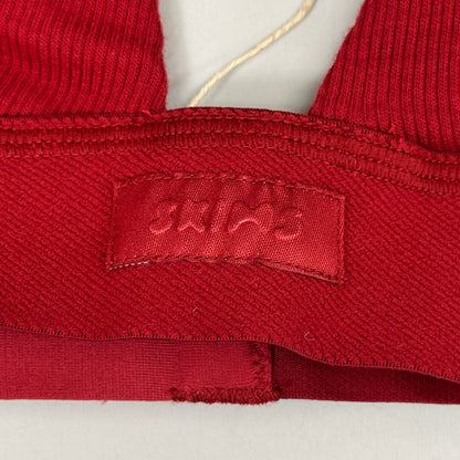 SKIMS Breathable Cotton Rib Triangle Plunge Bralette Women's Sz 2X Brick