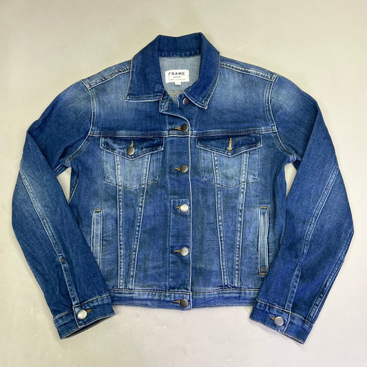 FRAME DENIM Button Cuffs Soft Jacket  Women's Sz M  Medium Blue Wash