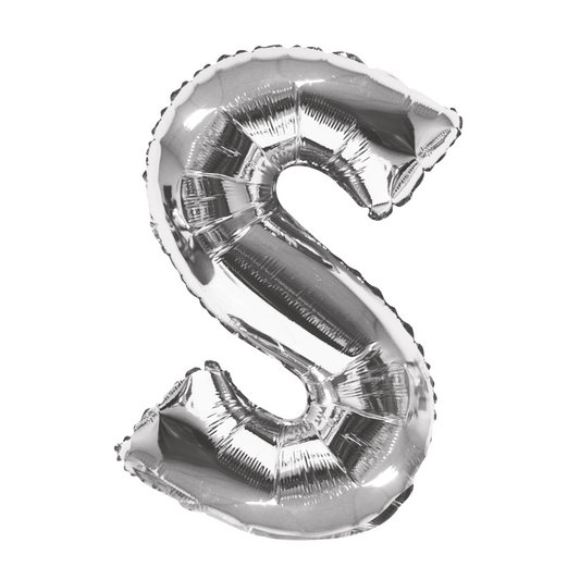 34 In. Silver Letter S Balloon