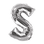 34 In. Silver Letter S Balloon