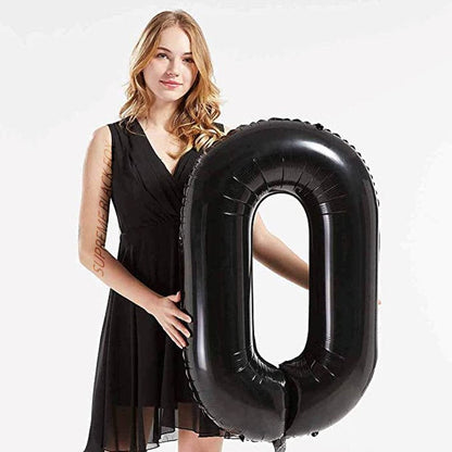 40in Black Number Balloons - Large Numbers Foil 40" Digit Giant Jumbo Balloon Birthday Anniversary