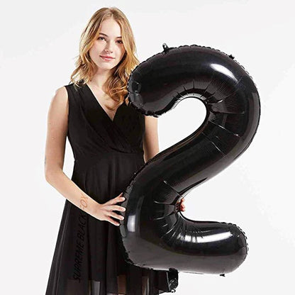 40in Black Number Balloons - Large Numbers Foil 40" Digit Giant Jumbo Balloon Birthday Anniversary