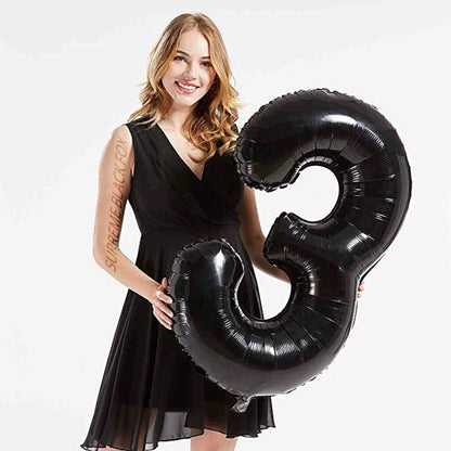 40in Black Number Balloons - Large Numbers Foil 40" Digit Giant Jumbo Balloon Birthday Anniversary