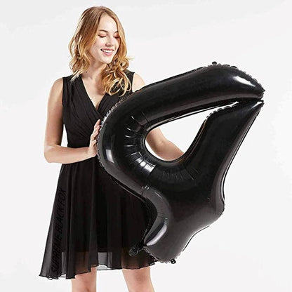 40in Black Number Balloons - Large Numbers Foil 40" Digit Giant Jumbo Balloon Birthday Anniversary