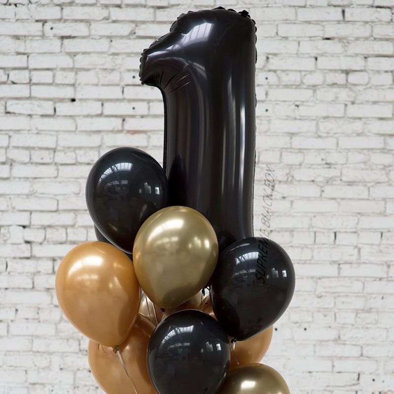 40in Black Number Balloons - Large Numbers Foil 40" Digit Giant Jumbo Balloon Birthday Anniversary