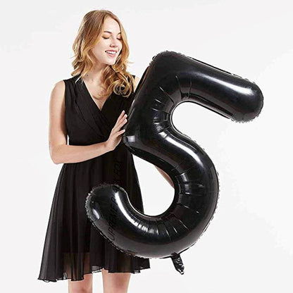 40in Black Number Balloons - Large Numbers Foil 40" Digit Giant Jumbo Balloon Birthday Anniversary