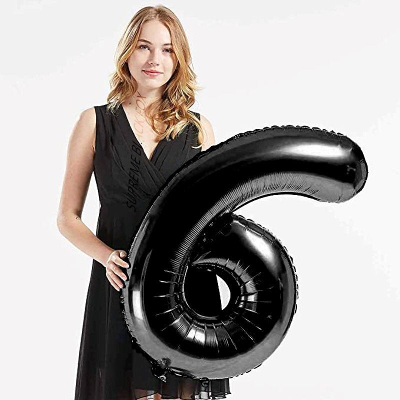 40in Black Number Balloons - Large Numbers Foil 40" Digit Giant Jumbo Balloon Birthday Anniversary