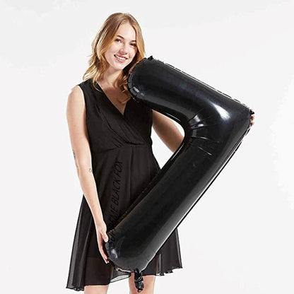 40in Black Number Balloons - Large Numbers Foil 40" Digit Giant Jumbo Balloon Birthday Anniversary