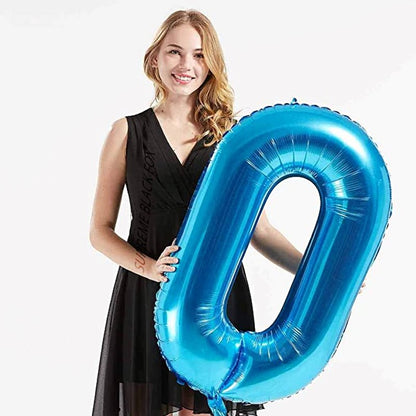 40in Blue Number Balloons - Large Numbers Foil 40" Digit Giant Jumbo Balloon Birthday Anniversary
