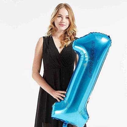 40in Blue Number Balloons - Large Numbers Foil 40" Digit Giant Jumbo Balloon Birthday Anniversary