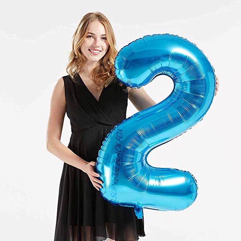 40in Blue Number Balloons - Large Numbers Foil 40" Digit Giant Jumbo Balloon Birthday Anniversary