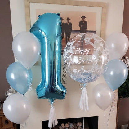 40in Blue Number Balloons - Large Numbers Foil 40" Digit Giant Jumbo Balloon Birthday Anniversary