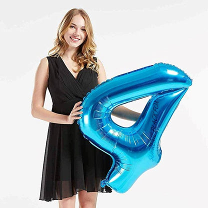 40in Blue Number Balloons - Large Numbers Foil 40" Digit Giant Jumbo Balloon Birthday Anniversary