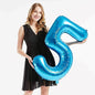 40in Blue Number Balloons - Large Numbers Foil 40" Digit Giant Jumbo Balloon Birthday Anniversary