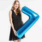 40in Blue Number Balloons - Large Numbers Foil 40" Digit Giant Jumbo Balloon Birthday Anniversary