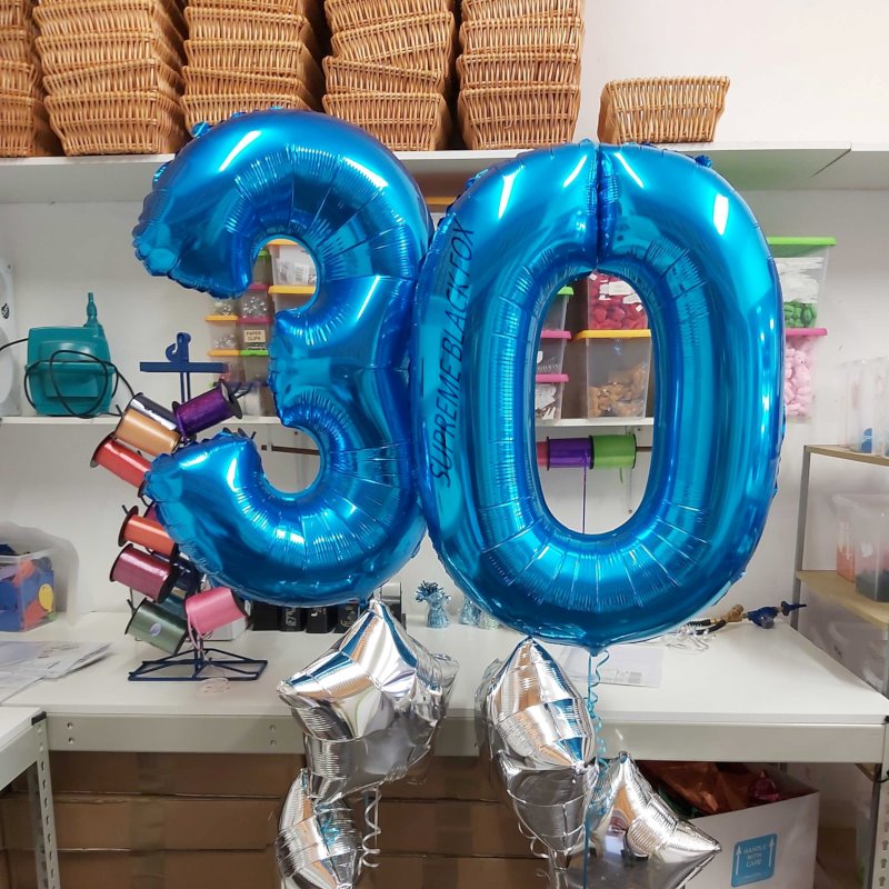 40in Blue Number Balloons - Large Numbers Foil 40" Digit Giant Jumbo Balloon Birthday Anniversary