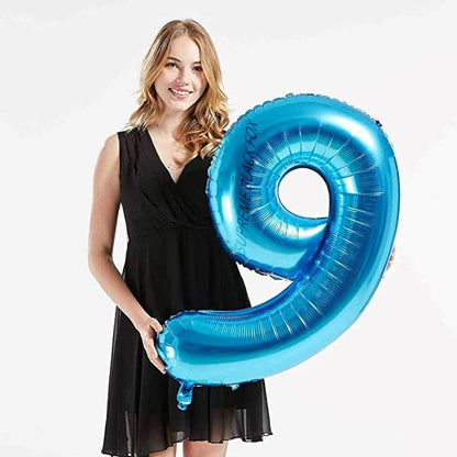 40in Blue Number Balloons - Large Numbers Foil 40" Digit Giant Jumbo Balloon Birthday Anniversary