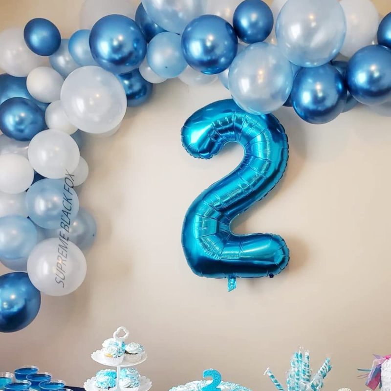 40in Blue Number Balloons - Large Numbers Foil 40" Digit Giant Jumbo Balloon Birthday Anniversary