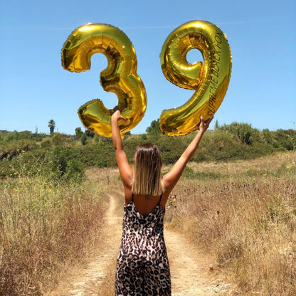 40in Gold Number Balloons - Large Numbers Foil 40" Digit Giant Jumbo Balloon Birthday Anniversary