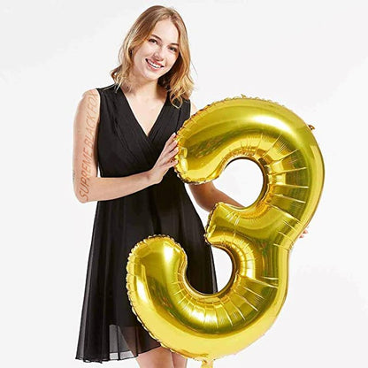 40in Gold Number Balloons - Large Numbers Foil 40" Digit Giant Jumbo Balloon Birthday Anniversary