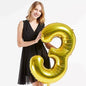 40in Gold Number Balloons - Large Numbers Foil 40" Digit Giant Jumbo Balloon Birthday Anniversary